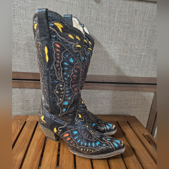 Corral Butterfly Leather Boots - Picture 3 of 6